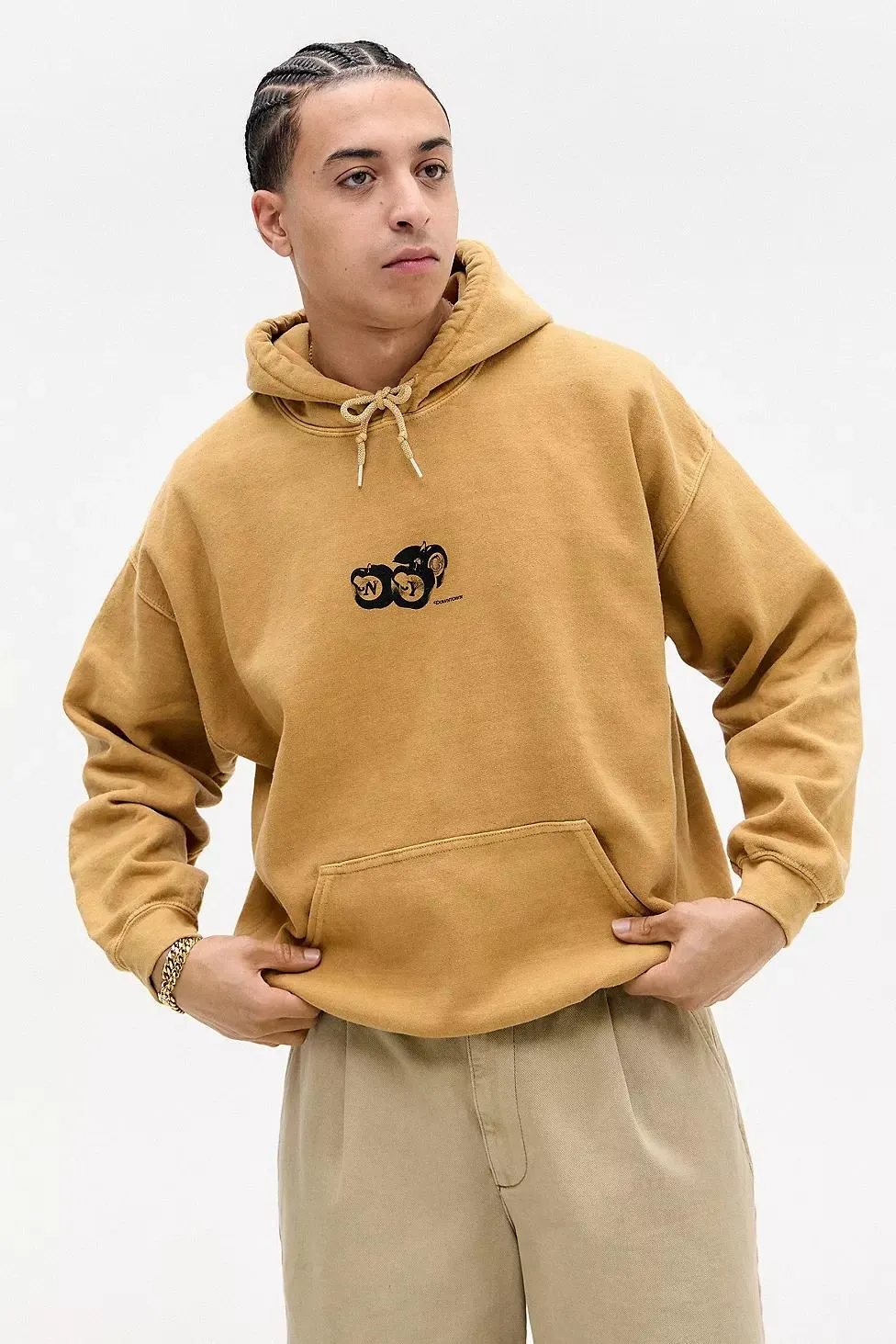 UO Yellow NYC Apples Hoodie