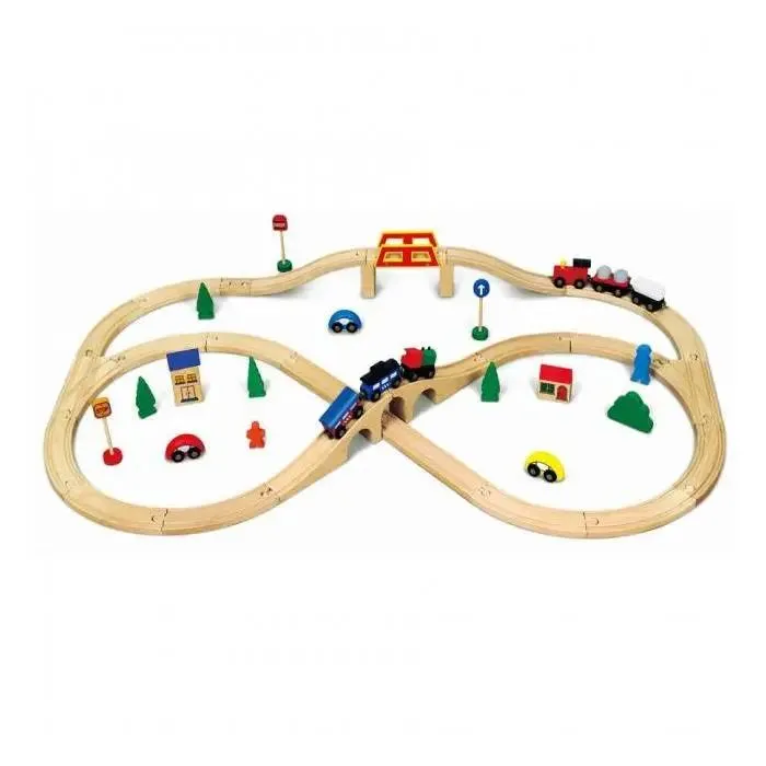 Ferrovia in legno - 49 pezzi