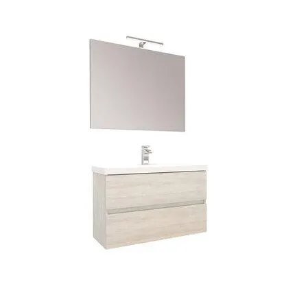 Composizione bagno 80x39 cm bianco larice