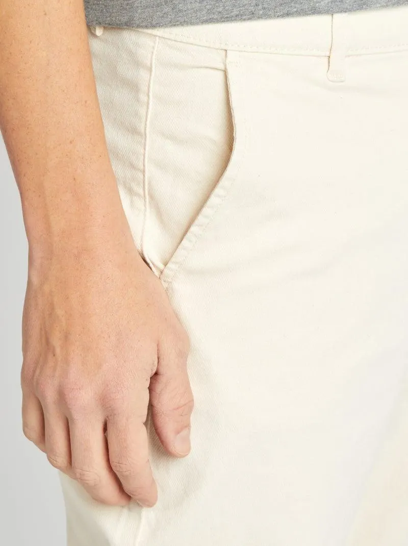 Pantaloni in dobby undyed - BIANCO