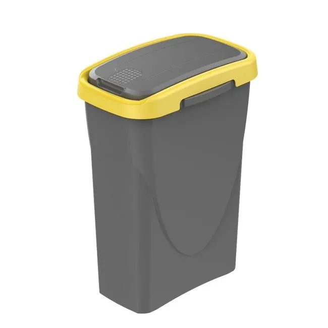 Pattumiera per raccolta differenziata Ecoswing Green Loop manuale grigio e giallo 15 L
