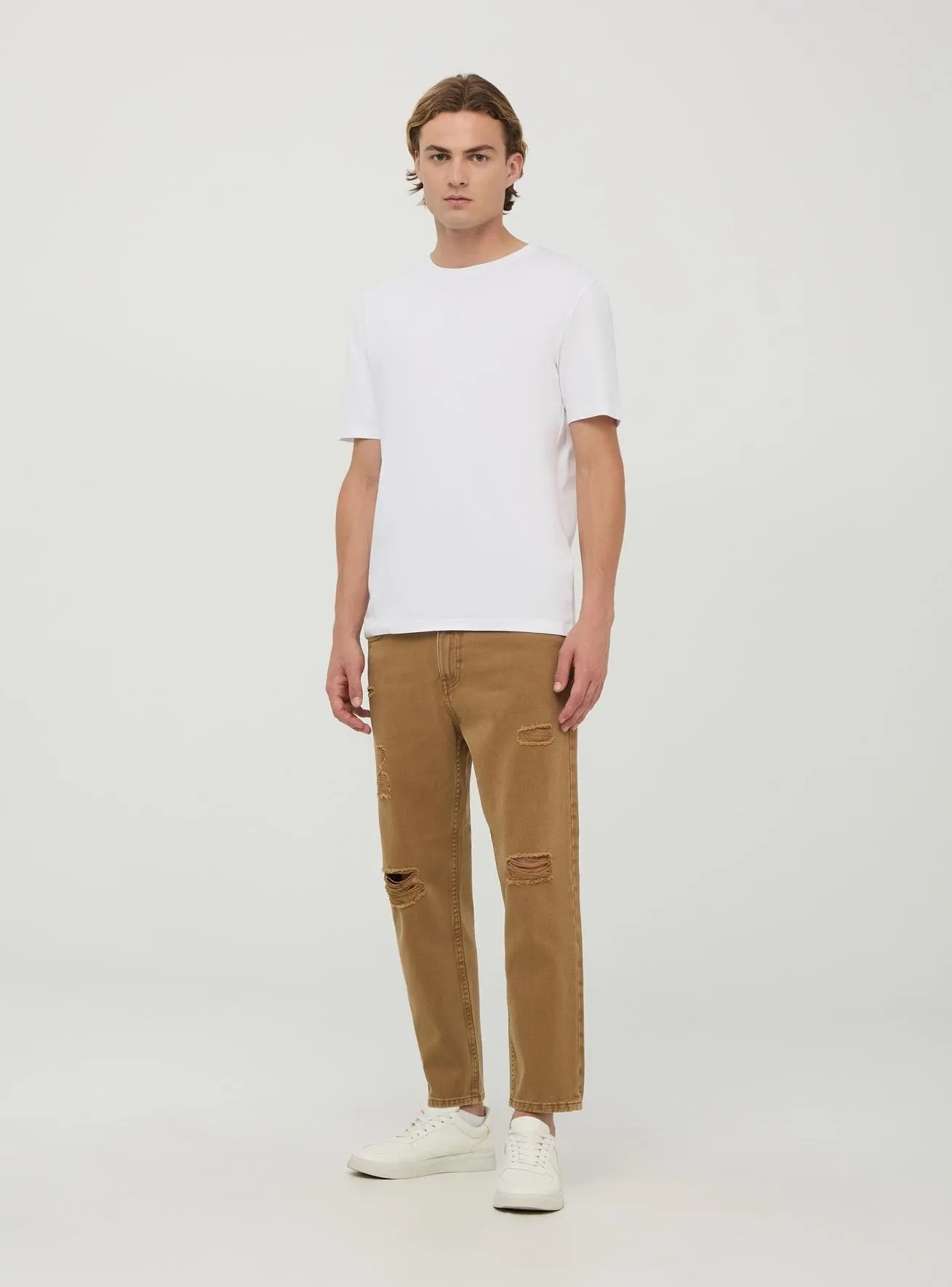 T-shirt slim fit a tinta unita Bianco ottico