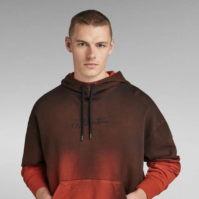 Hand Sprayed Hooded Loose Sweater