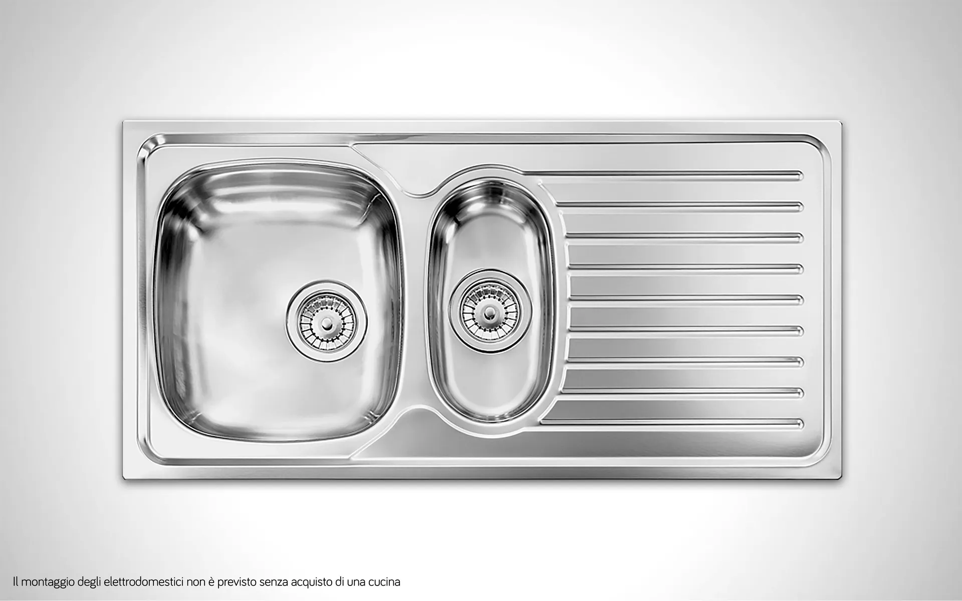 Cm lavello 1 vasca sinistra con gocciolatoio scarico da 3 e mezzo