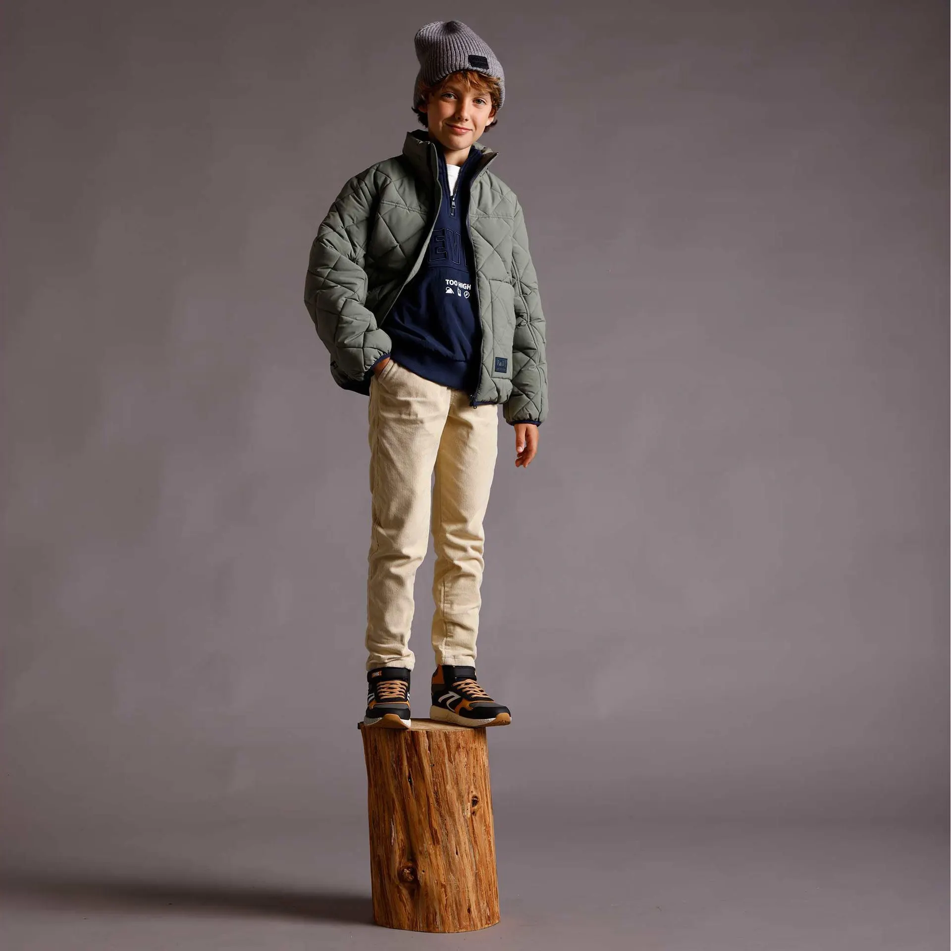 Pantalone in velluto da bambino, beige