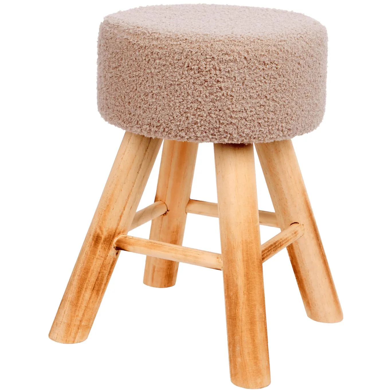 Sgabello con tessuto peluche