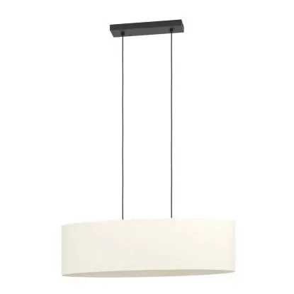 Sospensione Febres 2 luci 78x22x110 cm nero-bianco