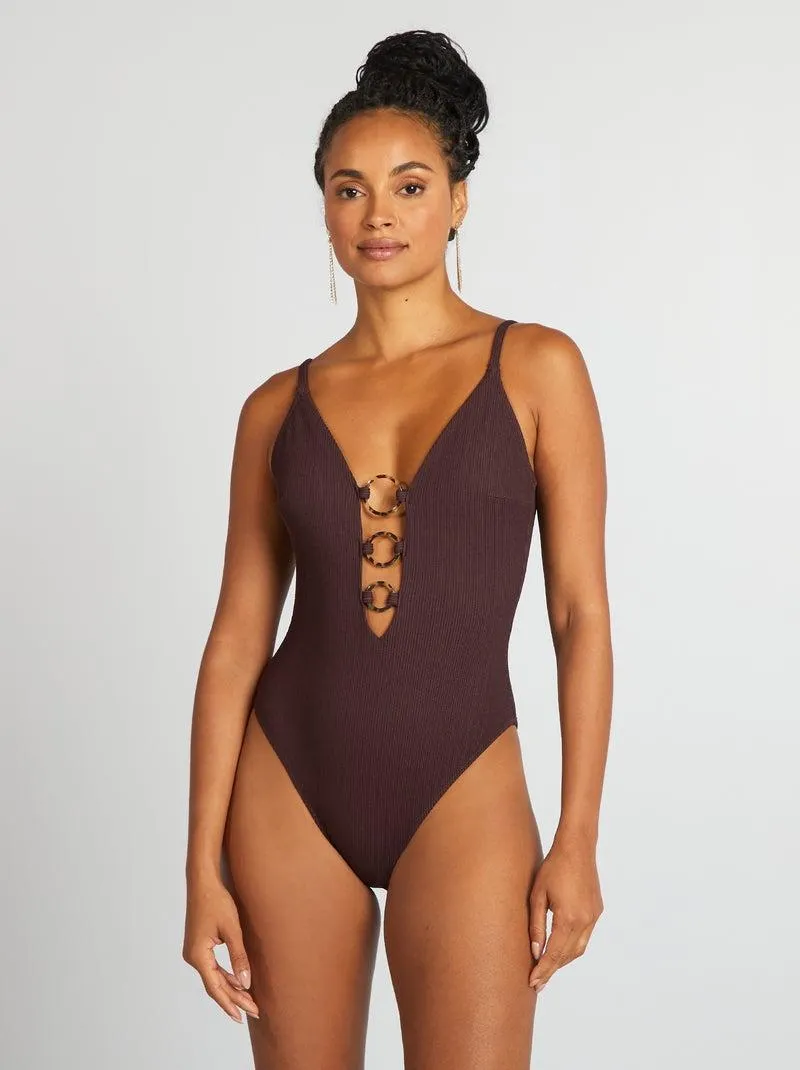 Costume intero con anello sulla scollatura - VIOLA