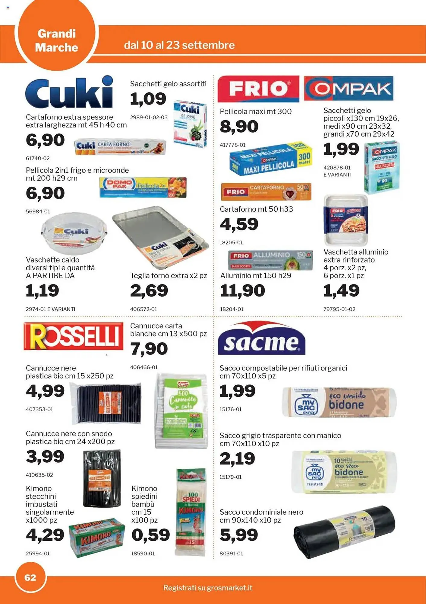 Volantino GrosMarket da 10 settembre a 23 settembre di 2025 - Pagina del volantino 62