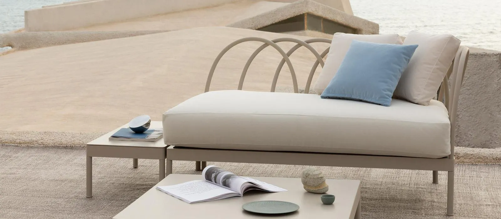 Panchina Les Arcs in alluminio