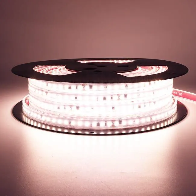 Striscia LED 220V - 360W (15W/m) - 12mm - 120 chip SMD2835 - Silicona IP67 - Taglio ogni 10 cm - 20m - 115lm/W - 4000K Bianco neutro