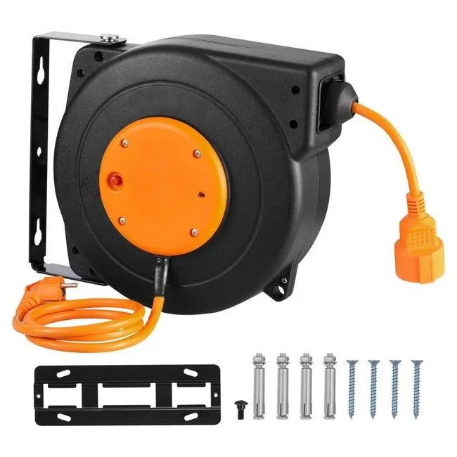 Avvolgitore di cavo elettrico retrattile 9m con protezione termica TEKMAQUINAS