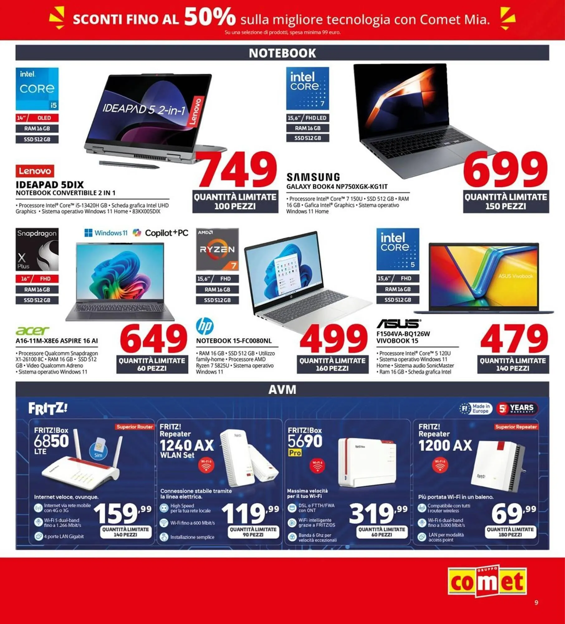 Volantino Comet da 2 gennaio a 21 gennaio di 2026 - Pagina del volantino 9