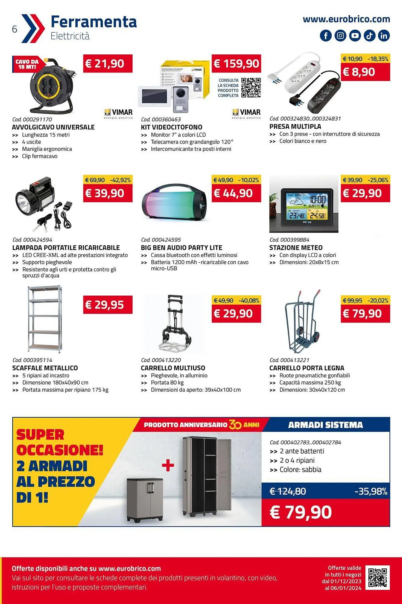 Volantino Eurobrico da 1 dicembre a 6 gennaio di 2024 - Pagina del volantino 6