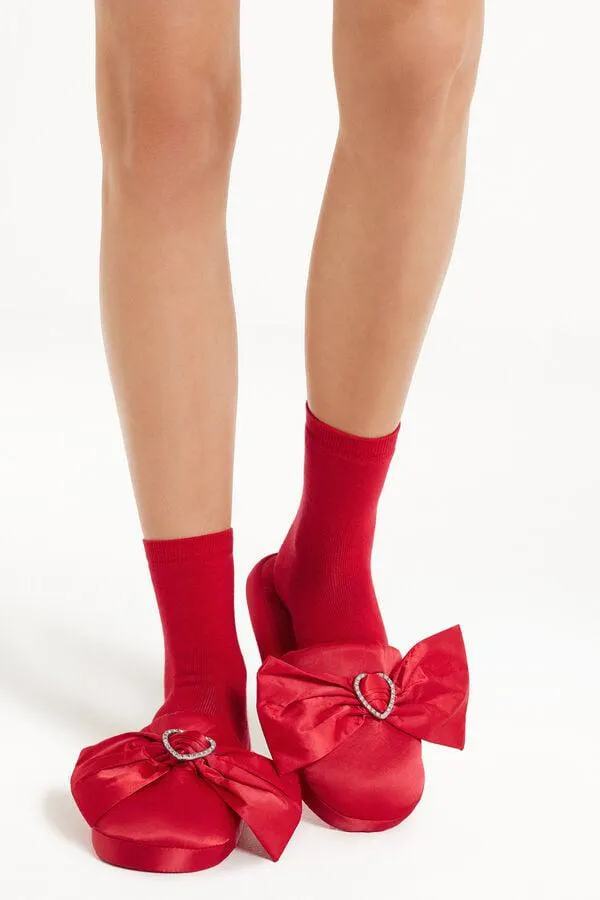 Ciabatte/Pantofole in Raso Cuore Strass