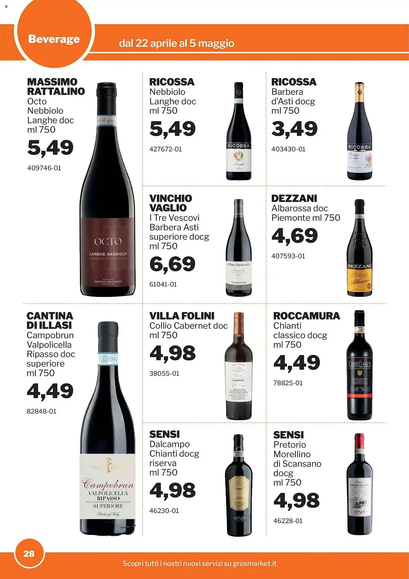 Volantino GrosMarket da 22 aprile a 5 maggio di 2026 - Pagina del volantino 28