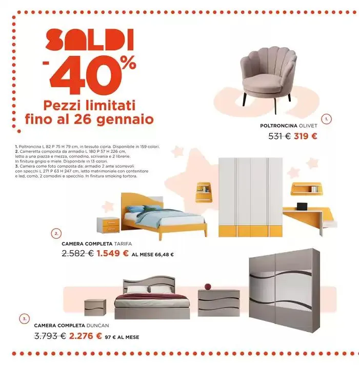 Saldi fino al -40% su tutti i mobili da 6 gennaio a 19 gennaio di 2025 - Pagina del volantino 4