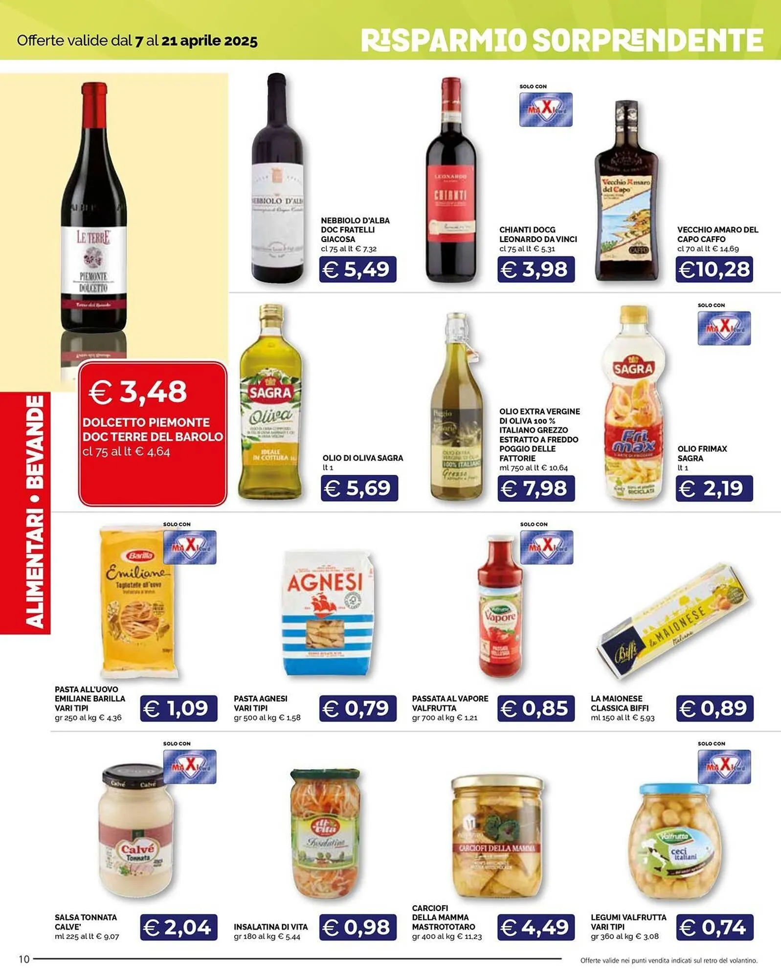 Volantino Maxisconto da 7 aprile a 21 aprile di 2025 - Pagina del volantino 10