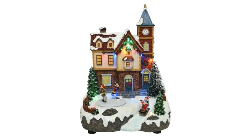 Villaggio Torre Orologio decorazione natalizia LED