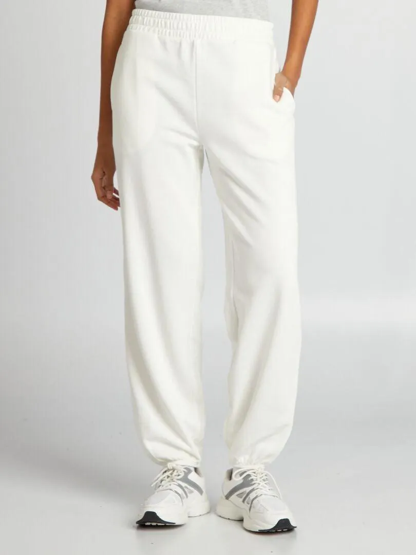 Joggers in tessuto felpato - BIANCO