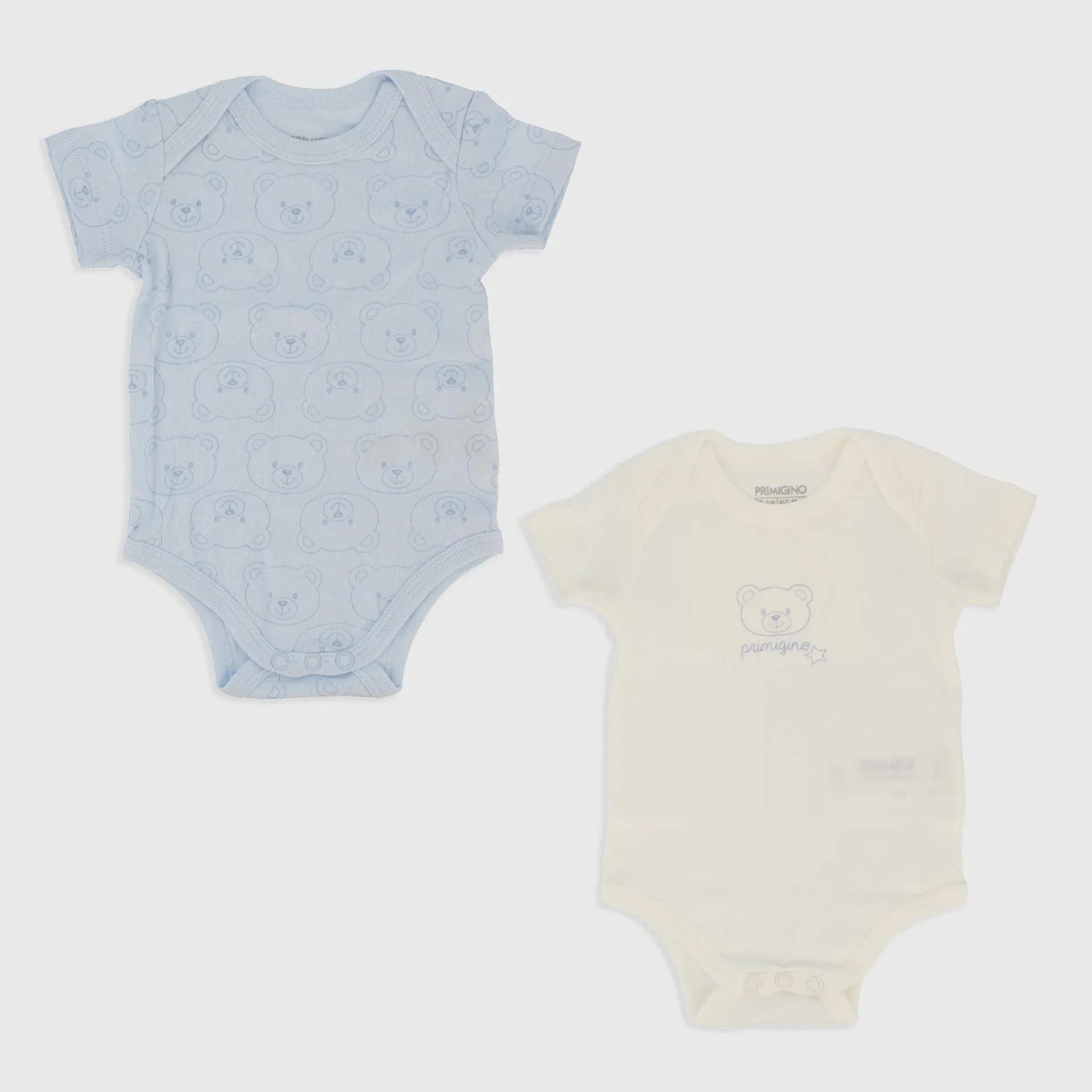 Confezione da due body in costina da Neonato, BIANCO