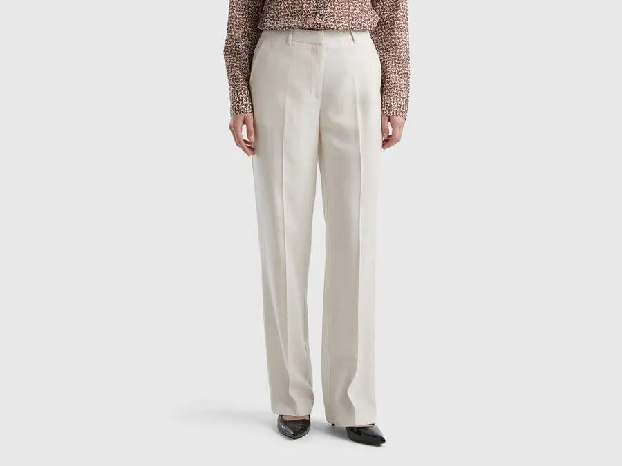 Pantaloni gamba dritta con piega