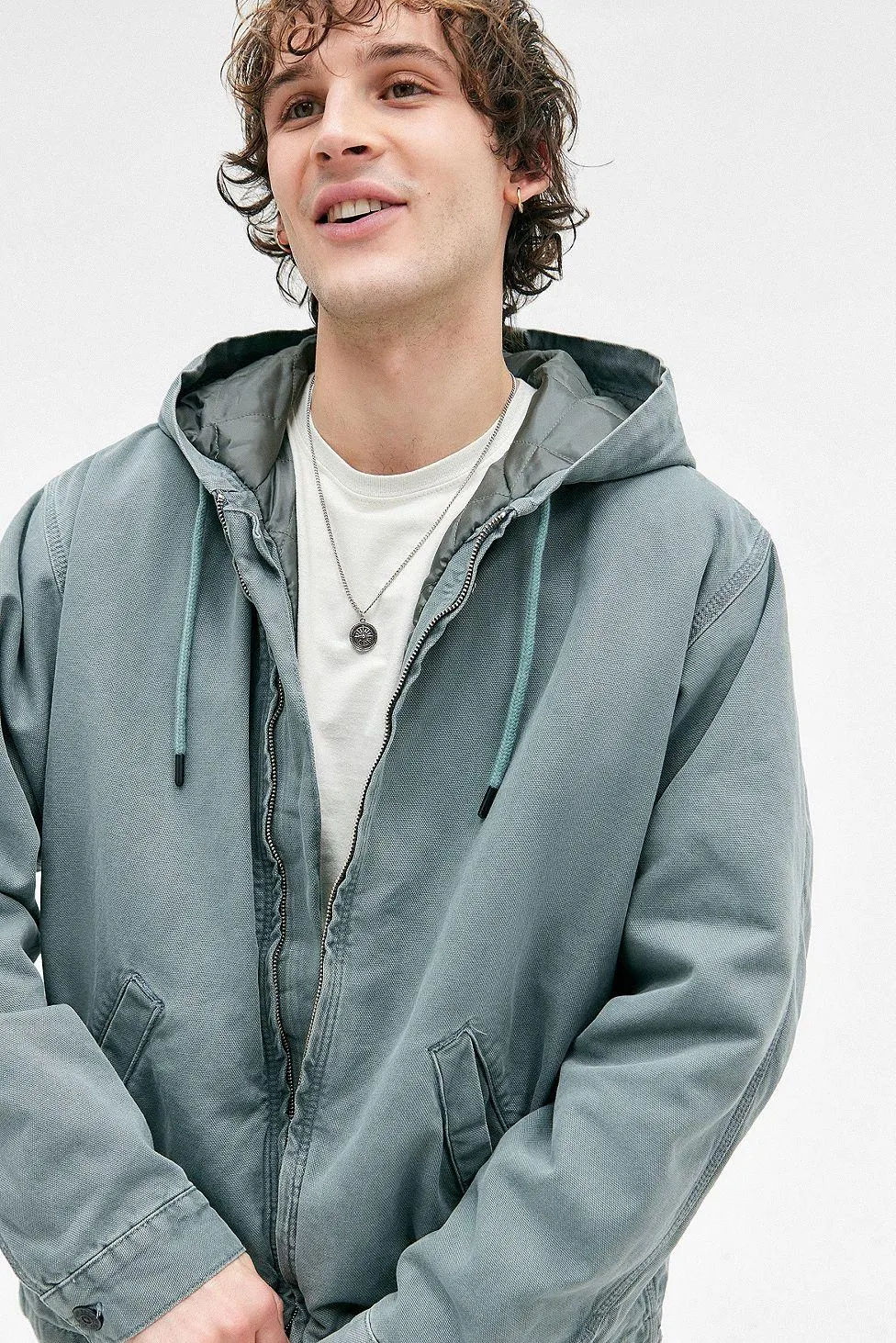 BDG Rex Felpa con Cappuccio da Skate in Tela Petrolio