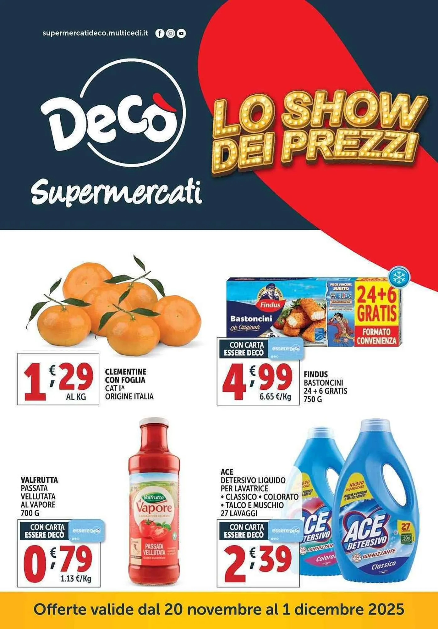 Volantino Deco Supermercati da 20 novembre a 1 dicembre di 2025 - Pagina del volantino 1