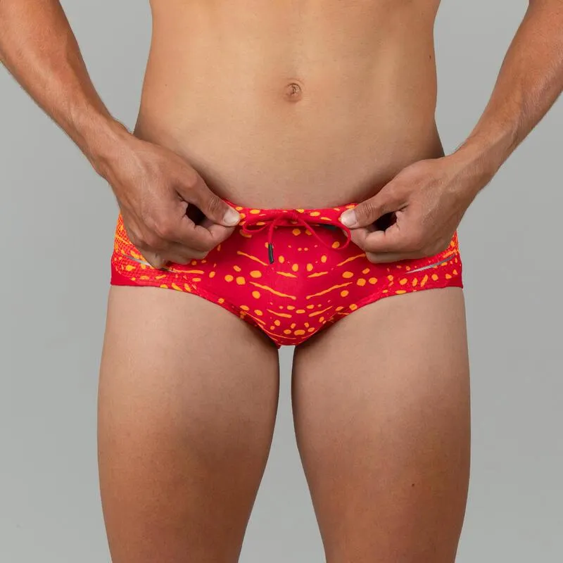 Costume slip uomo 900 BALEO fascia rosso-arancione