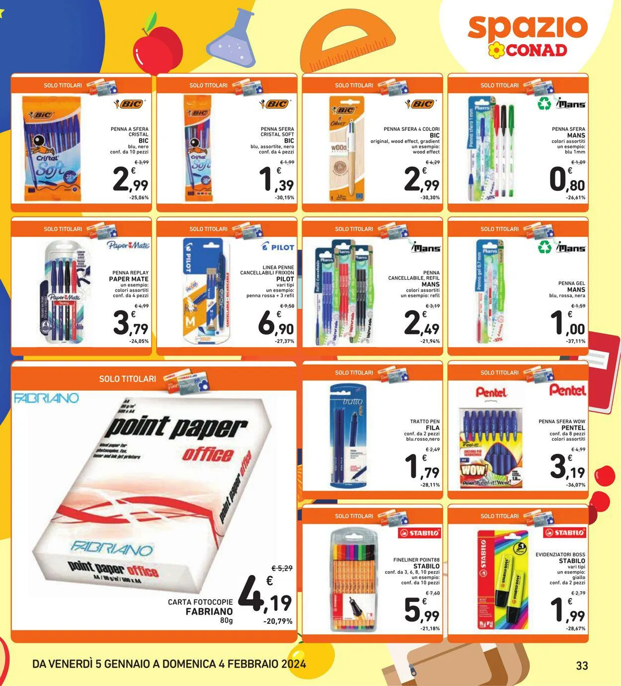 Conad - Spazio - Roma Volantino attuale da 5 gennaio a 14 gennaio di 2024 - Pagina del volantino 33