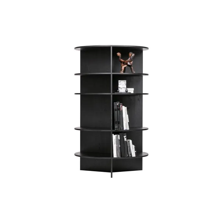 Scaffale rotondo in legno nero