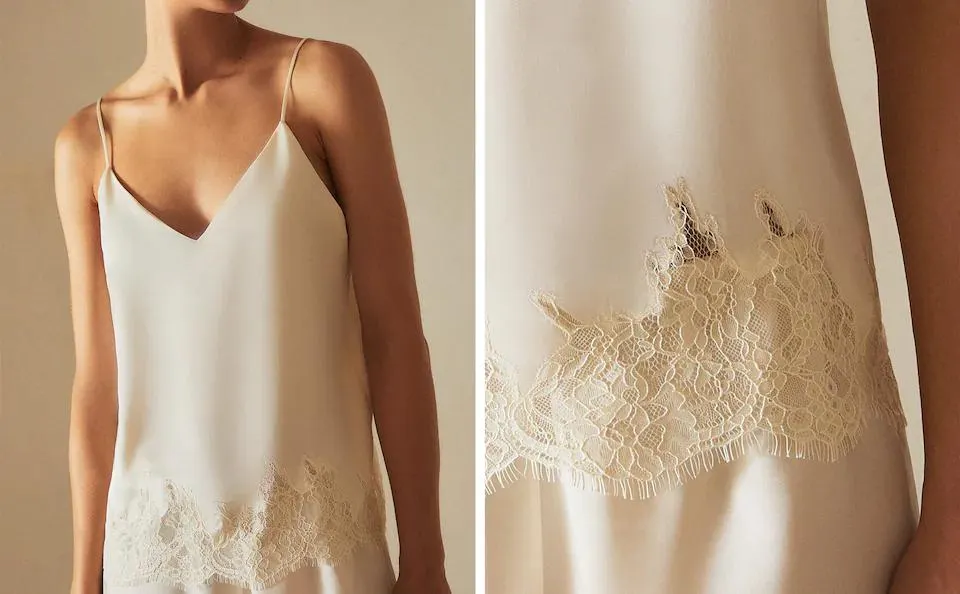 TOP IN SATIN CON BLONDA