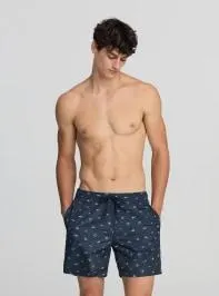 Bermuda mare microfantasia squali Var blu navy