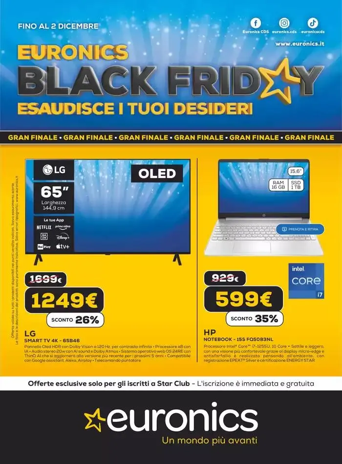 Black friday da 27 novembre a 3 dicembre di 2024 - Pagina del volantino 1