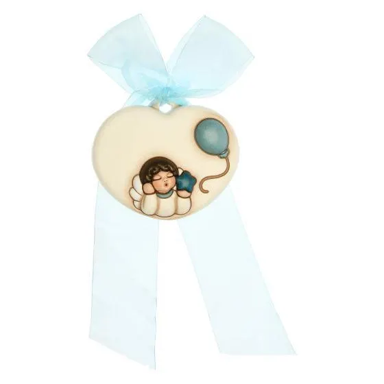 Coccarda nascita lui a forma di cuore personalizzabile