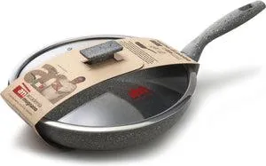 Padella antiaderente con coperchio in vetro Regina di pietra Induction