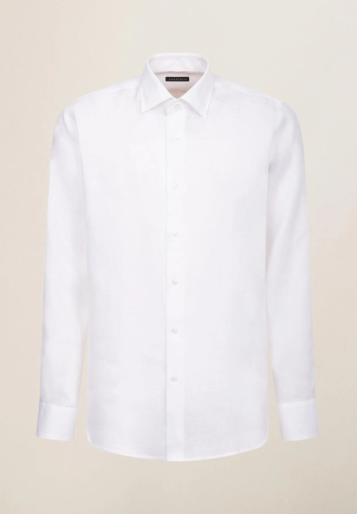 Camicia bianca lino custom fit
