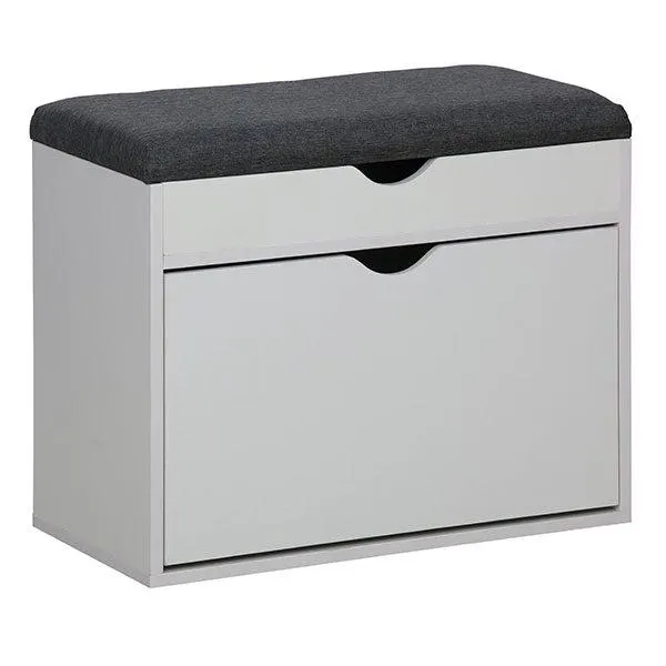 Baule Cassapanca Scarpiera Bianco 60x30x50cm