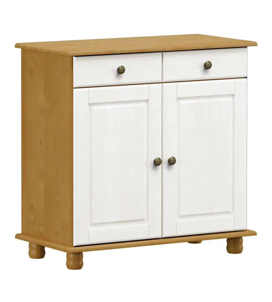 Credenza Teak-Bianco 2 ante 2 cassetti