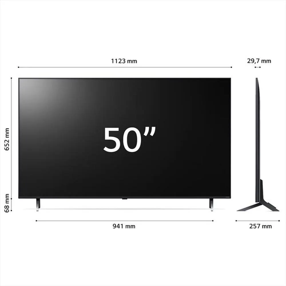 LG - Smart TV QNED Serie 80 UHD 4K 50" 50QNED80T6A-Blu