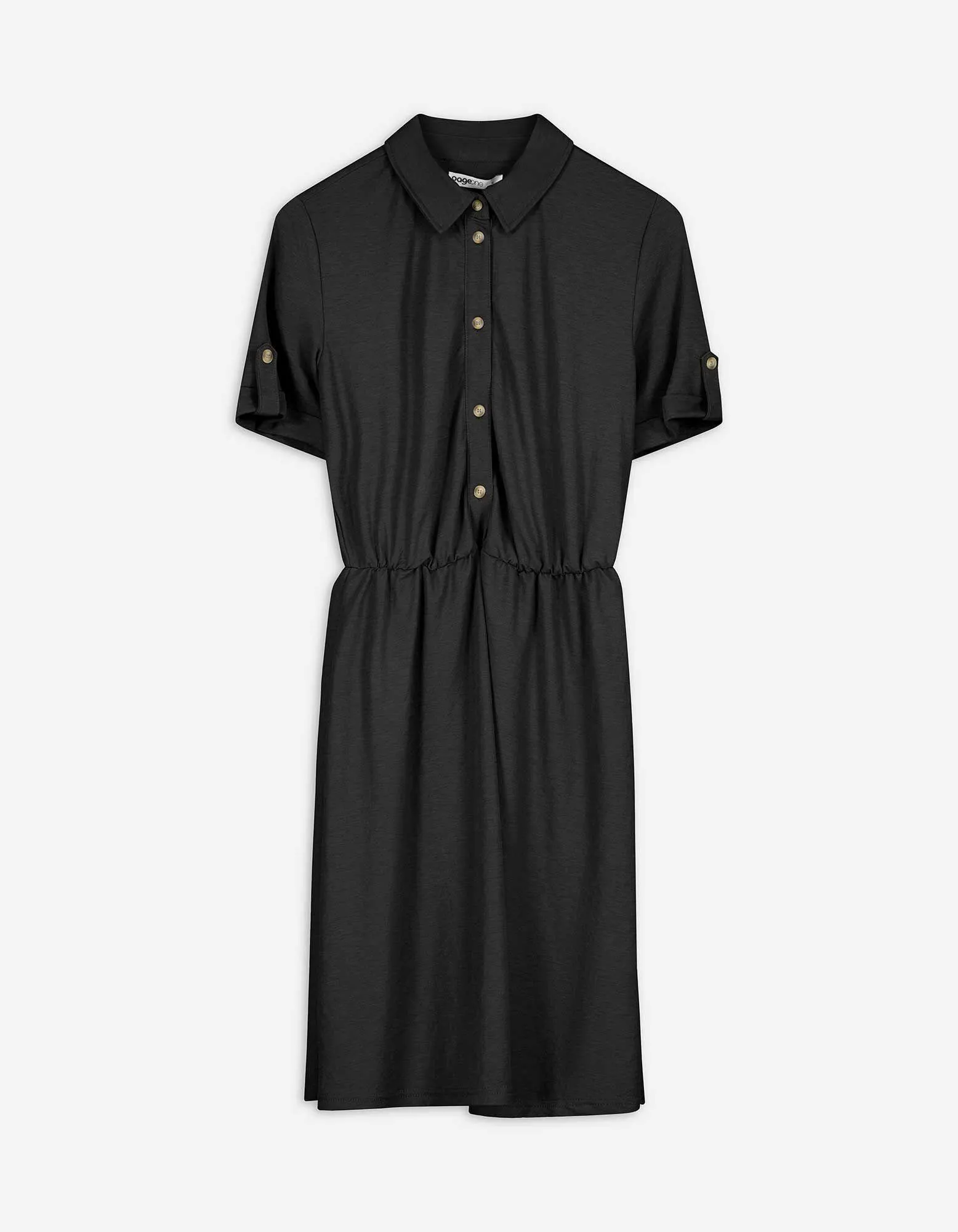 Abito blusato - Colletto a camicia - nero