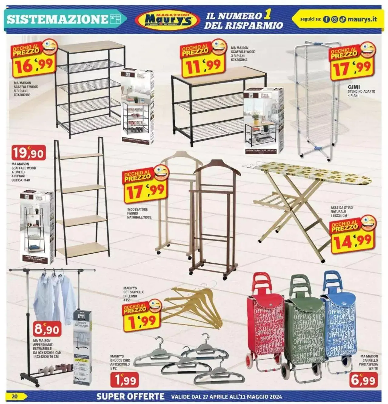Maury's - Volantino da 27 aprile a 11 maggio di 2024 - Pagina del volantino 20
