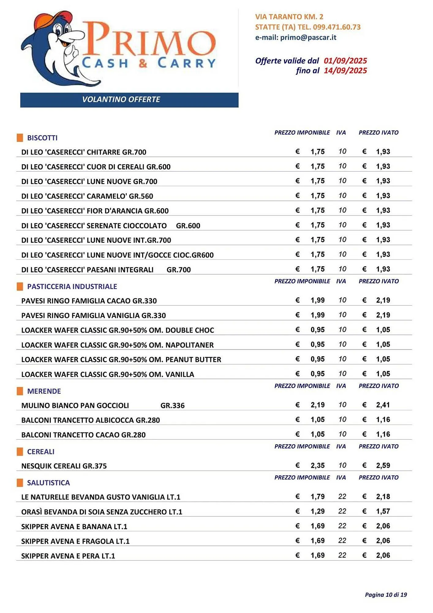 Volantino Gruppo Pascar da 1 settembre a 14 settembre di 2025 - Pagina del volantino 10