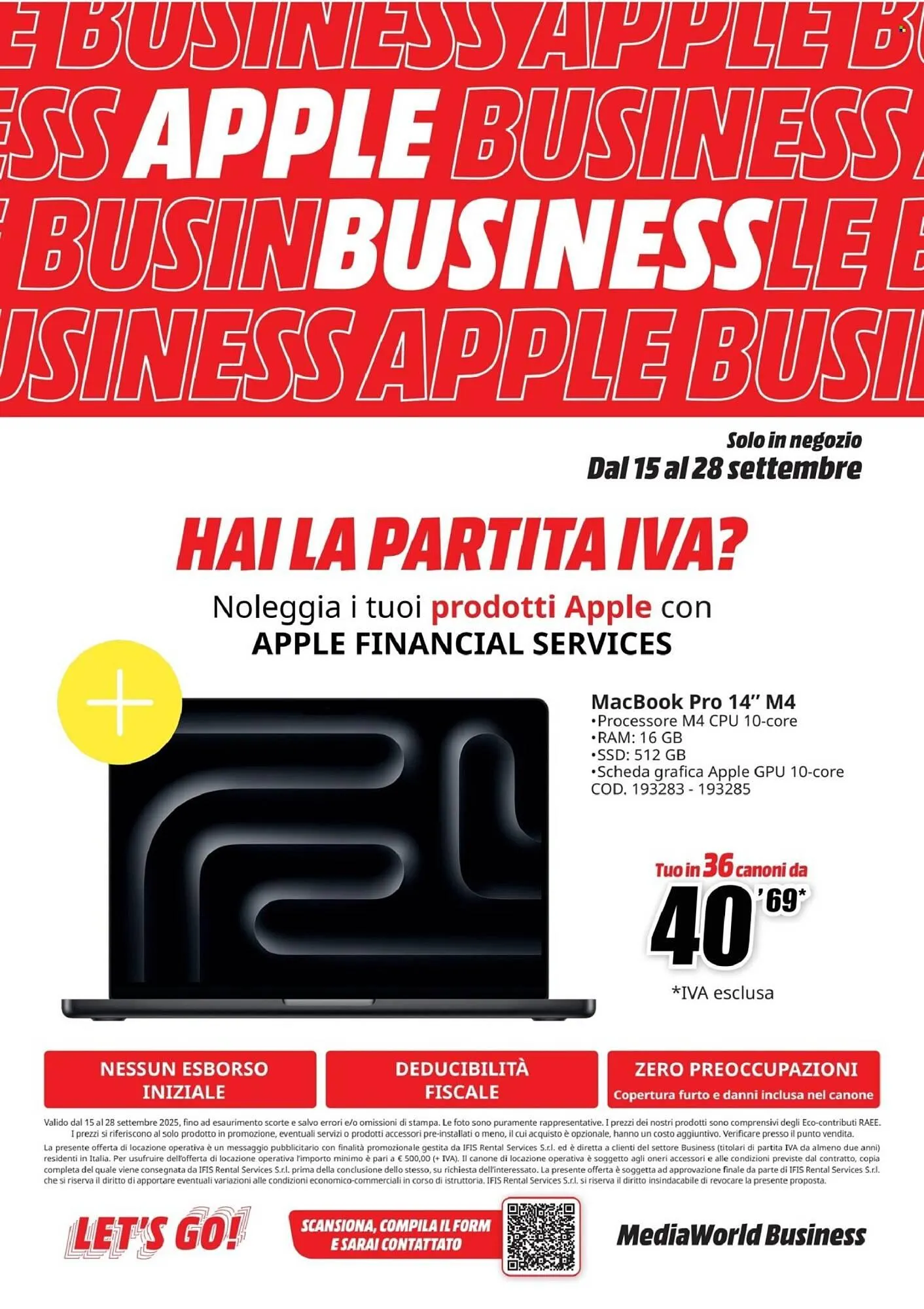 Volantino MediaWorld da 15 settembre a 28 settembre di 2025 - Pagina del volantino 1