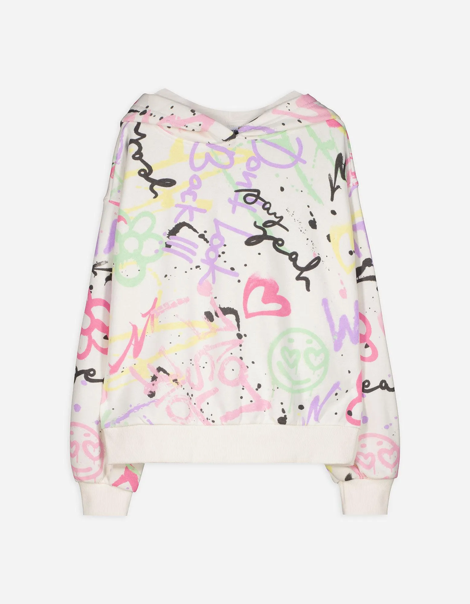 Felpa con cappuccio - Oversized Fit - bianco