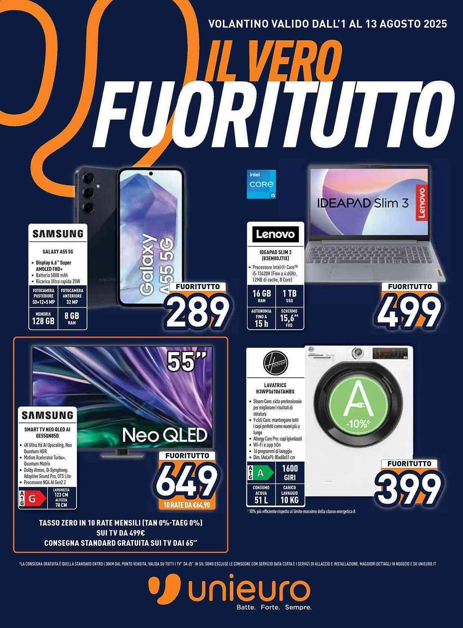 Volantino Unieuro da 1 agosto a 13 agosto di 2025 - Pagina del volantino 1