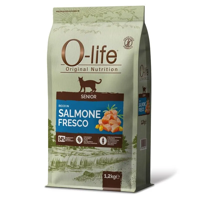 O-life Cat Senior con Salmone 1,2 Kg