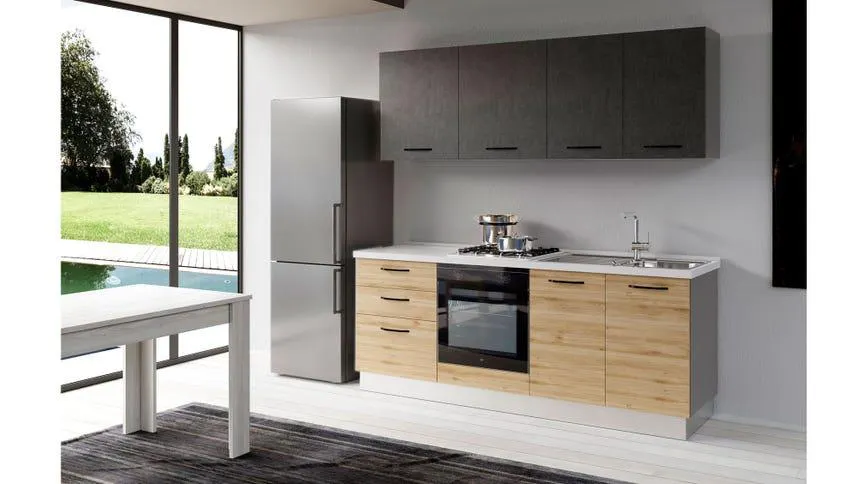 Gilda cucina 270 cm colore rovere cadiz e portland