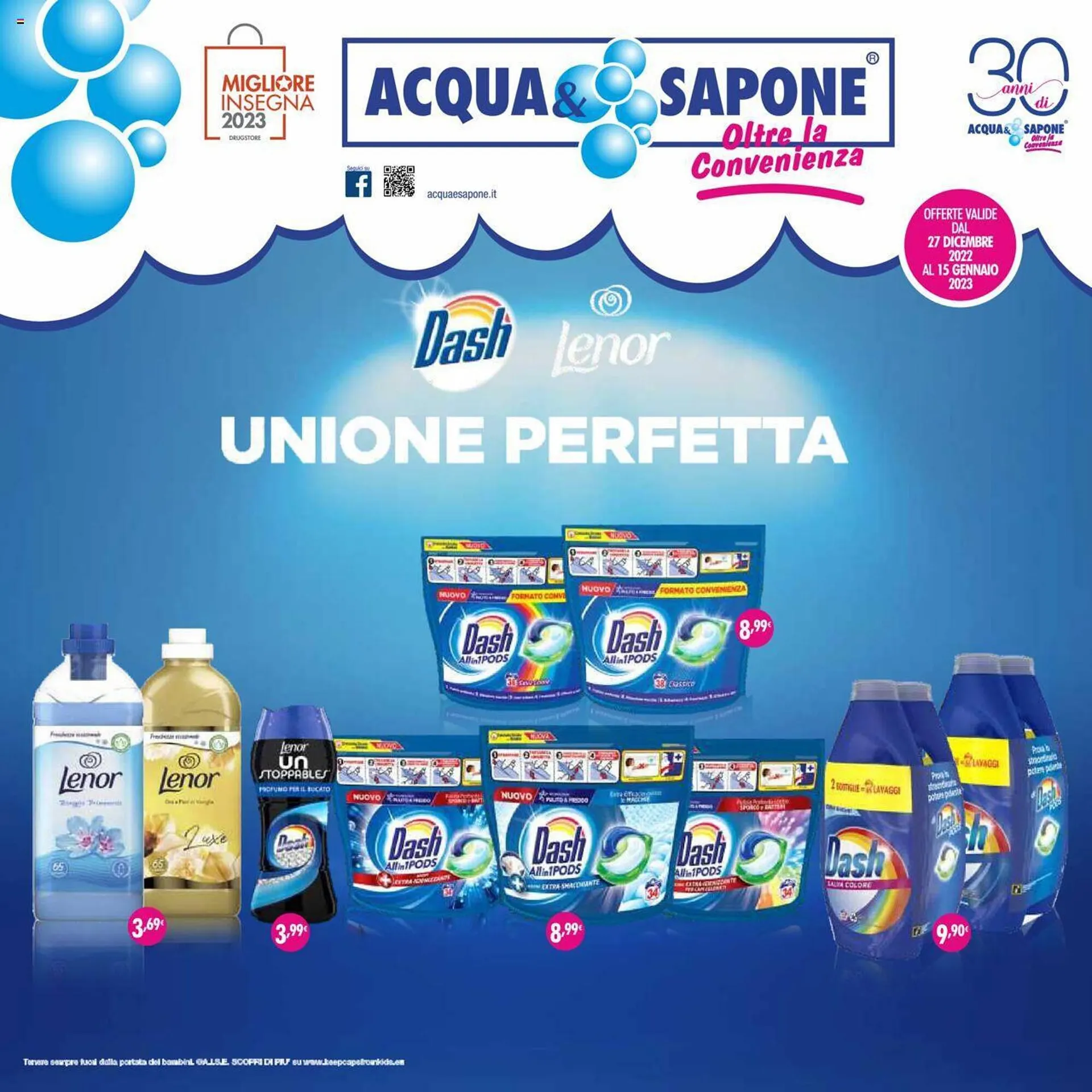 Volantino Acqua & Sapone da 27 dicembre a 15 gennaio di 2024 - Pagina del volantino 1