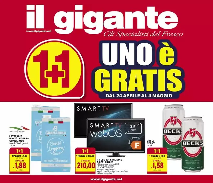 1+1 Uno è Gratis da 24 aprile a 4 maggio di 2025 - Pagina del volantino 1
